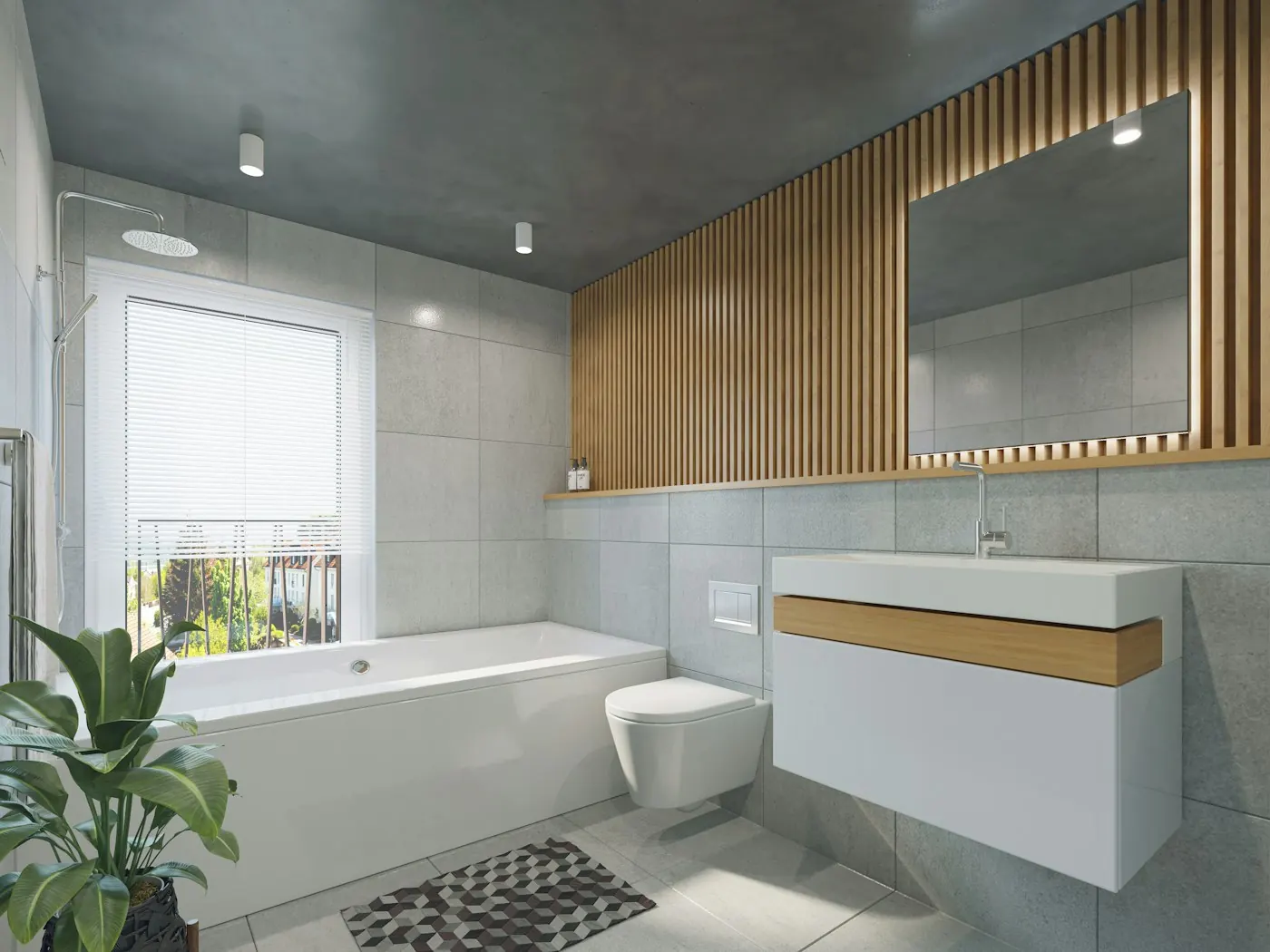 Wood-accent vanity